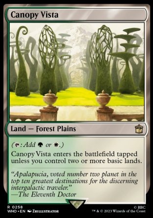 (258) Magic The Gathering Universes Beyond: Doctor Who Single: Canopy Vista Holo Rare