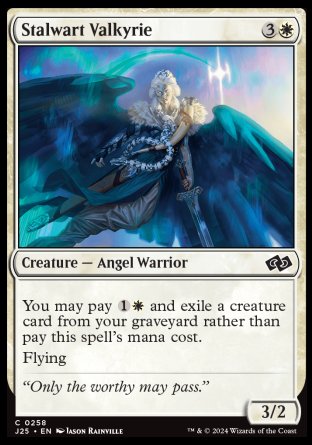 (258) Magic The Gathering Foundations Jumpstart Single: Stalwart Valkyrie  Common