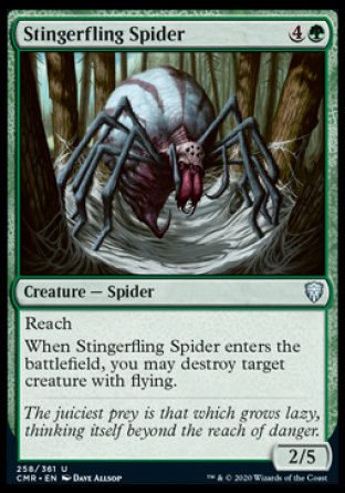 (258/361) Magic The Gathering Commander Legends Single: Stingerfling Spider Holo Uncommon