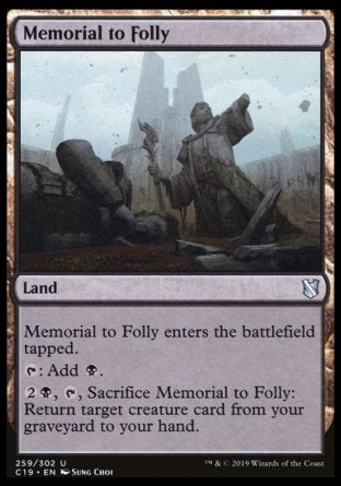 (259) Magic The Gathering Commander 2019 Single: Memorial to Folly  Uncommon