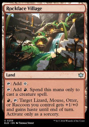 (259) Magic The Gathering Bloomburrow Single: Rockface Village Holo Uncommon