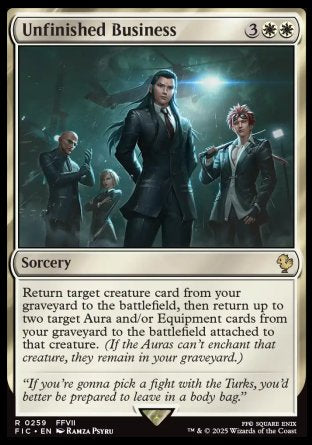 (259) Magic The Gathering Commander: Magic: The Gathering - FINAL FANTASY: Collector's Edition Single: Unfinished Business Holo Rare