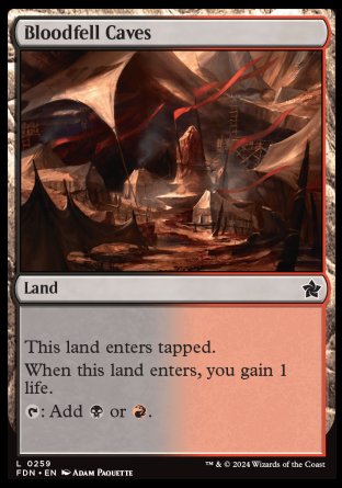 (259) Magic The Gathering Magic: The Gathering Foundations Single: Bloodfell Caves Holo Common