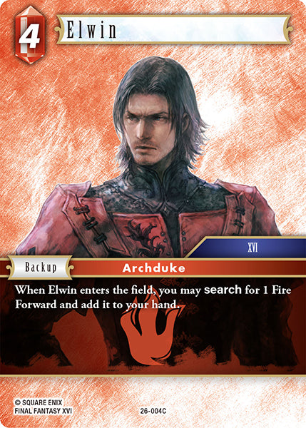 (004) Final Fantasy TCG Gunslinger in the Abyss Single: Elwin (26-004) Holo Common