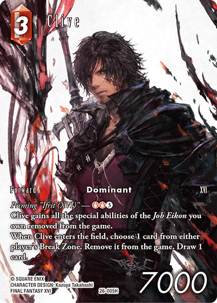 (005) Final Fantasy TCG Gunslinger in the Abyss Single: Clive (26-005) (V.2) Holo Hero