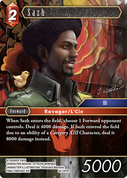 (007) Final Fantasy TCG Gunslinger in the Abyss Single: Sazh (26-007) (V.1) Holo Rare