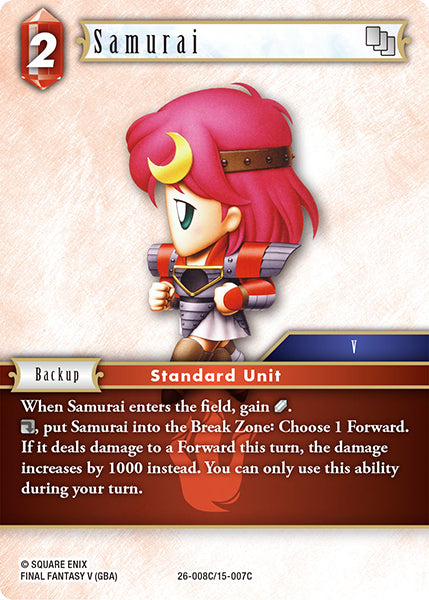 (008) Final Fantasy TCG Gunslinger in the Abyss Single: Samurai (26-008)  Common