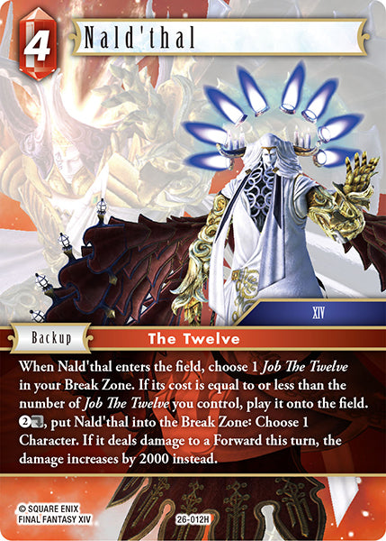 (012) Final Fantasy TCG Gunslinger in the Abyss Single: Nald'thal (26-012) Holo Hero