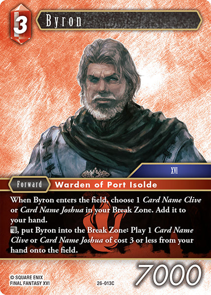 (013) Final Fantasy TCG Gunslinger in the Abyss Single: Byron (26-013) Holo Common