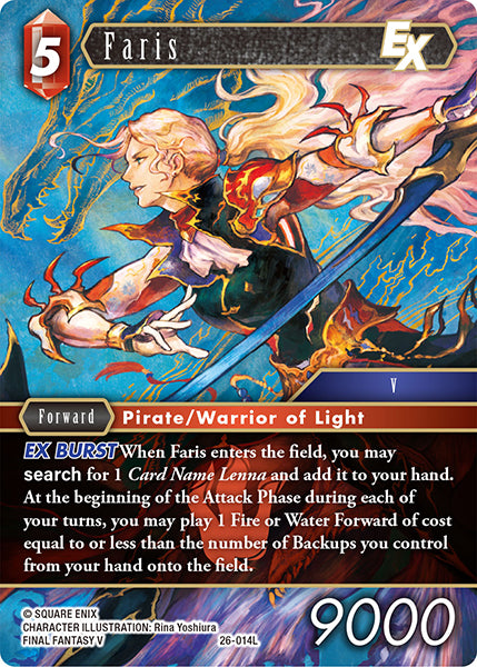 (014) Final Fantasy TCG Gunslinger in the Abyss Single: Faris (26-014) (V.1) Holo Legend