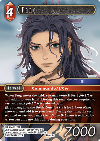 (015) Final Fantasy TCG Gunslinger in the Abyss Single: Fang (26-015) (V.1) Holo Hero