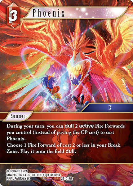 (017) Final Fantasy TCG Gunslinger in the Abyss Single: Phoenix (26-017) (V.1) Holo Rare