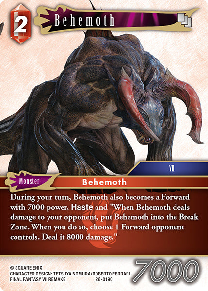 (019) Final Fantasy TCG Gunslinger in the Abyss Single: Behemoth (26-019)  Common