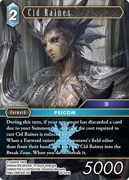 (031) Final Fantasy TCG Gunslinger in the Abyss Single: Cid Raines (26-031) (V.1) Holo Hero