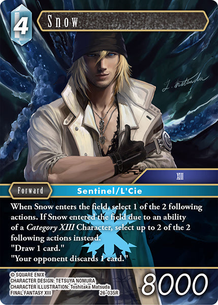 (035) Final Fantasy TCG Gunslinger in the Abyss Single: Snow (26-035) (V.1) Holo Rare