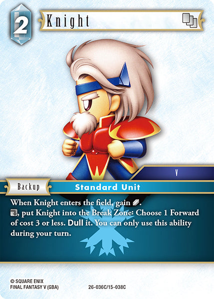 (036) Final Fantasy TCG Gunslinger in the Abyss Single: Knight (15-038) Holo Common