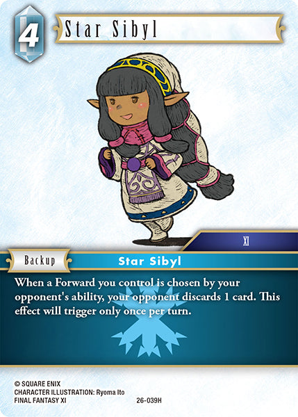 (039) Final Fantasy TCG Gunslinger in the Abyss Single: Star Sibyl (26-039) Holo Hero