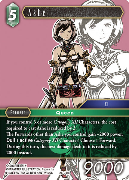 (041) Final Fantasy TCG Gunslinger in the Abyss Single: Ashe (26-041) (V.1) Holo Legend