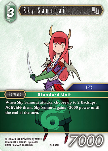 (044) Final Fantasy TCG Gunslinger in the Abyss Single: Sky Samurai (26-044) Holo Common