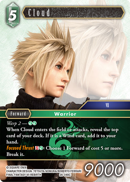 (048) Final Fantasy TCG Gunslinger in the Abyss Single: Cloud (26-048) Holo Common