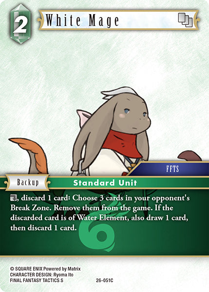 (051) Final Fantasy TCG Gunslinger in the Abyss Single: White Mage (26-051) Holo Common