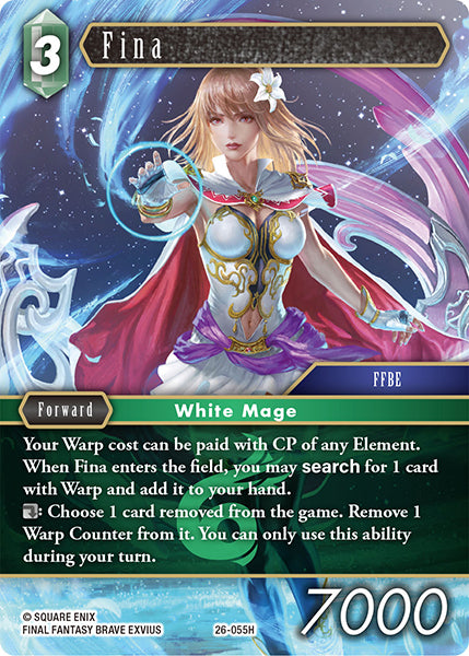 (055) Final Fantasy TCG Gunslinger in the Abyss Single: Fina (26-055) Holo Hero