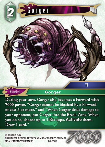 (056) Final Fantasy TCG Gunslinger in the Abyss Single: Gorger (26-056)  Common