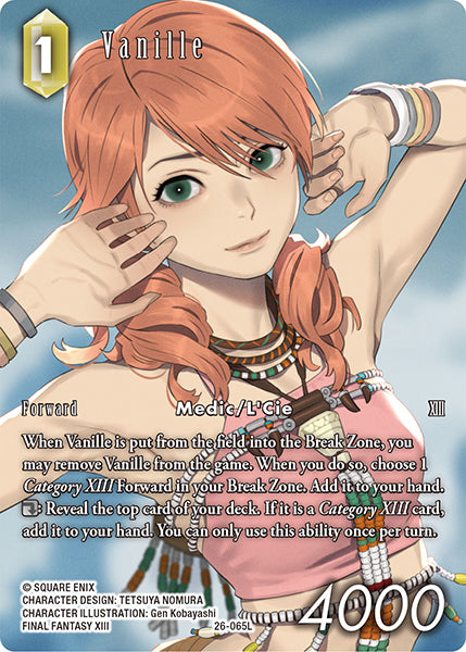 (065) Final Fantasy TCG Gunslinger in the Abyss Single: Vanille (26-065) (V.2) Holo Legend