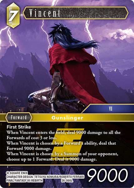 (066) Final Fantasy TCG Gunslinger in the Abyss Single: Vincent (26-066) Holo Legend