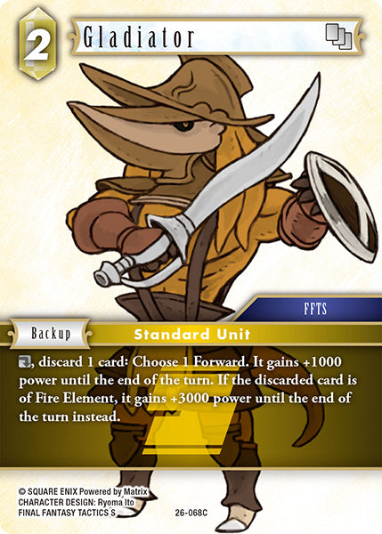 (068) Final Fantasy TCG Gunslinger in the Abyss Single: Gladiator (26-068) Holo Common