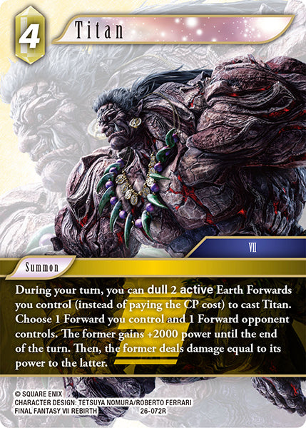 (072) Final Fantasy TCG Gunslinger in the Abyss Single: Titan (26-072) Holo Rare