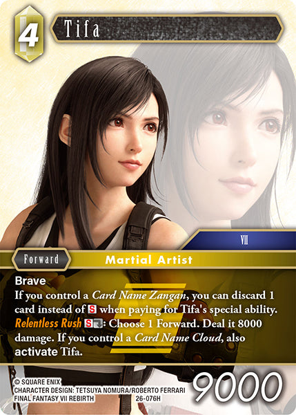(076) Final Fantasy TCG Gunslinger in the Abyss Single: Tifa (26-076) Holo Hero