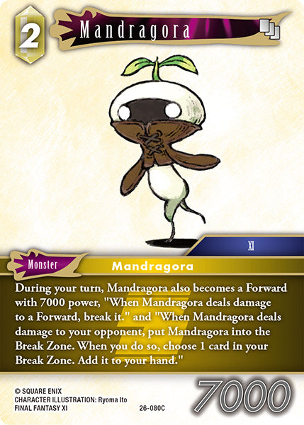(080) Final Fantasy TCG Gunslinger in the Abyss Single: Mandragora (26-080) Holo Common