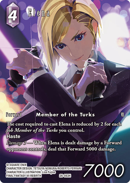 (083) Final Fantasy TCG Gunslinger in the Abyss Single: Elena (26-083) (V.2) Holo Hero