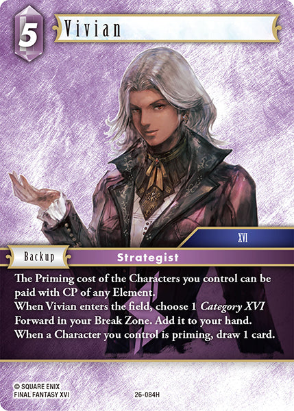 (084) Final Fantasy TCG Gunslinger in the Abyss Single: Vivian (26-084) Holo Hero