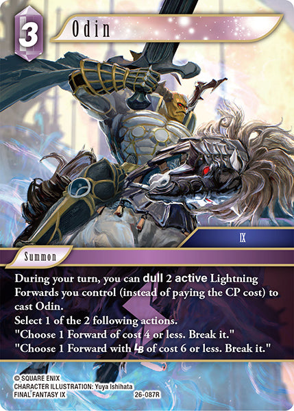 (087) Final Fantasy TCG Gunslinger in the Abyss Single: Odin (26-087) (V.1) Holo Rare