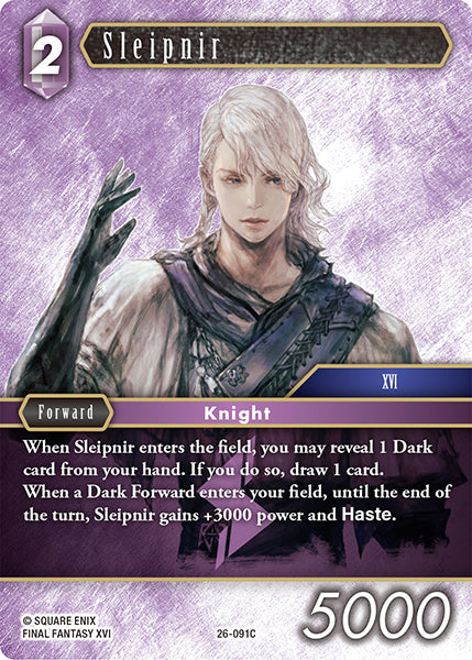 (091) Final Fantasy TCG Gunslinger in the Abyss Single: Sleipnir (26-091)  Common