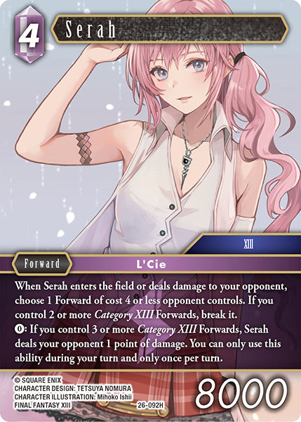 (092) Final Fantasy TCG Gunslinger in the Abyss Single: Serah (26-092) (V.1)  Hero