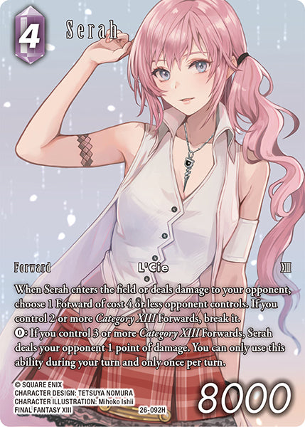 (092) Final Fantasy TCG Gunslinger in the Abyss Single: Serah (26-092) (V.2) Holo Hero