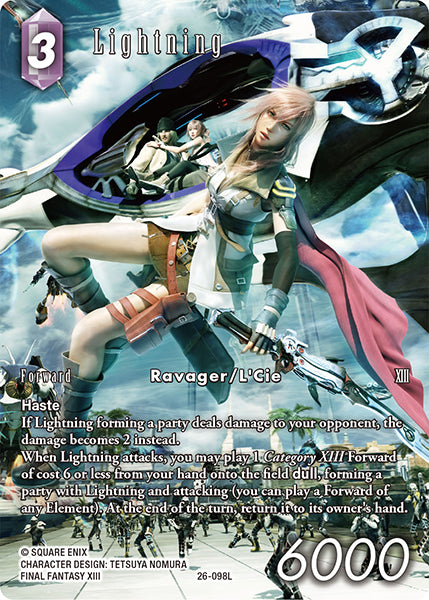 (098) Final Fantasy TCG Gunslinger in the Abyss Single: Lightning (26-098) (V.2) Holo Legend