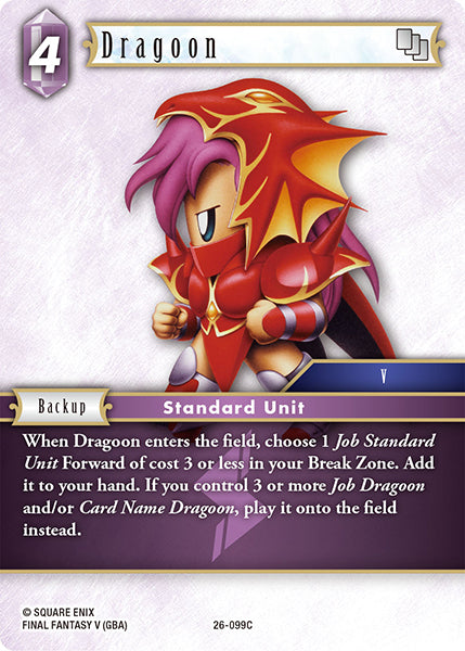(099) Final Fantasy TCG Gunslinger in the Abyss Single: Dragoon (26-099) Holo Common