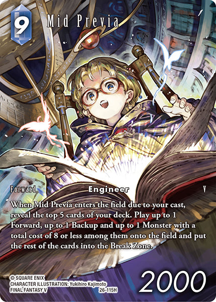 (115) Final Fantasy TCG Gunslinger in the Abyss Single: Mid Previa (26-115) (V.2) Holo Hero