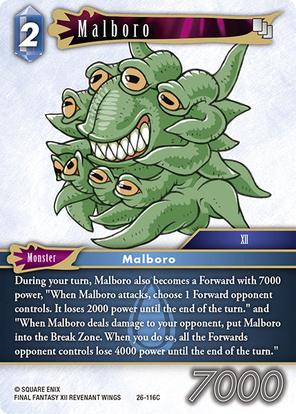 (116) Final Fantasy TCG Gunslinger in the Abyss Single: Malboro (26-116) Holo Common