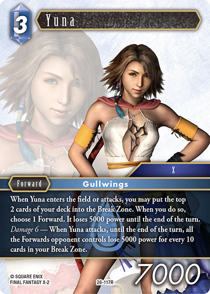 (117) Final Fantasy TCG Gunslinger in the Abyss Single: Yuna (26-117)  Rare