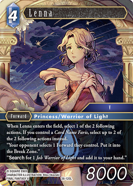 (120) Final Fantasy TCG Gunslinger in the Abyss Single: Lenna (26-120) (V.1) Holo Legend
