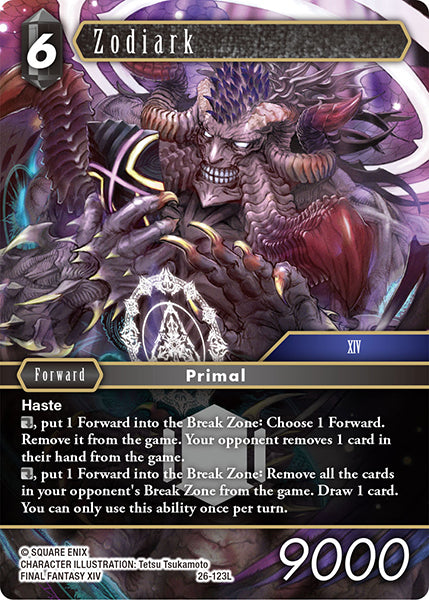(123) Final Fantasy TCG Gunslinger in the Abyss Single: Zodiark (26-123) (V.1) Holo Legend