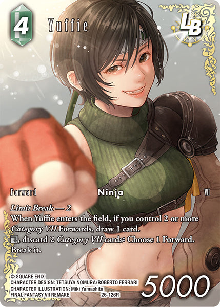 (126) Final Fantasy TCG Gunslinger in the Abyss Single: Yuffie (26-126) (V.2) Holo Rare