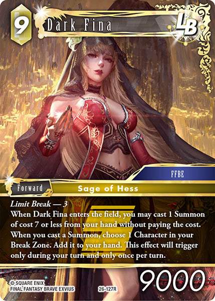 (127) Final Fantasy TCG Gunslinger in the Abyss Single: Dark Fina (26-127) Holo Rare
