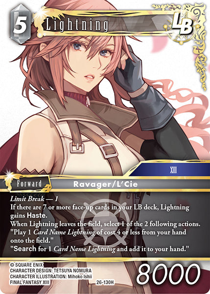 (130) Final Fantasy TCG Gunslinger in the Abyss Single: Lightning (26-130) (V.1)  Hero