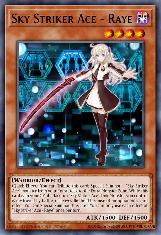 (259) YuGiOh TCG MP19: 2019 Gold Sarcophagus Tin Mega Pack Single: Sky Striker Ace - Raye  Secret Rare